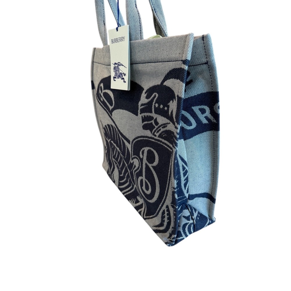 Burberry Unisex Cotton LL EKD Tote in Knight Blue, large, with graphic, 8090432 - Picture 3 of 14
